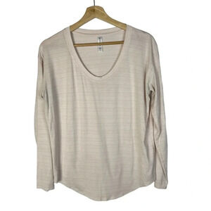Athleta Cloudlight Stratus Light Pink Stripe Long Sleeve Athletic T-Shirt S